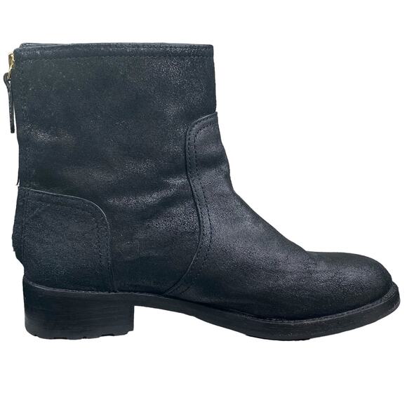 Tory Burch Women's Selena Black Distressed Suede Leather Ankle Boot Size US 8.5 - Picture 4 of 10